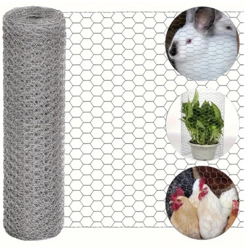 REDE HEXAGONAL ZINCADA 200 X 13mm(1/2´´)  - ROLO 10MT