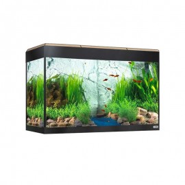 AQUARIO ROMA 125LT COM ILUMINAÇÃO LED BLUETOOTH CARVALHO + MESA EM CARVALHO