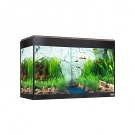 AQUARIO ROMA 125LT COM ILUMINAÇÃO LED BLUETOOTH NOGUEIRA + MESA EM NOGUEIRA