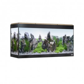 AQUARIO ROMA 200LT COM ILUMINAÇÃO LED BLUETOOTH CARVALHO + MESA EM CARVALHO