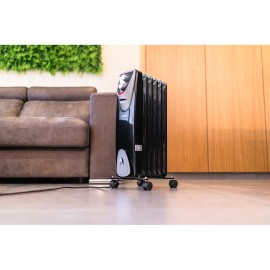RADIADOR SEM ÓLEO 500 / 1000 / 1500 W COM 8 ELEMENTOS MODELO BLACK EDITION