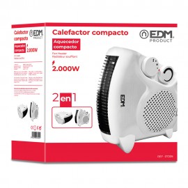 AQUECEDOR COMPACTO 2 EM 1 VERTICAL/HORIZONTAL 1.000 - 2.000 W BRANCO