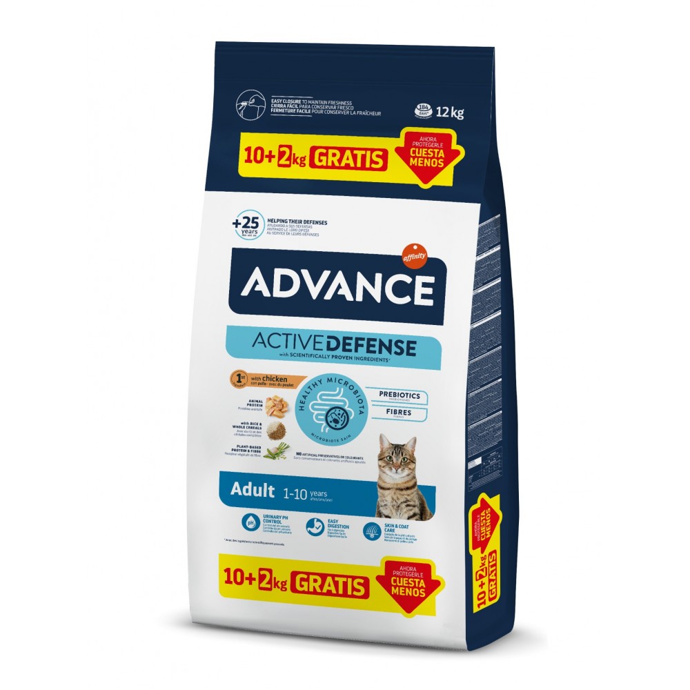 ADVANCE GATO ADULTO CHICKEN & RICE -  10+2KG