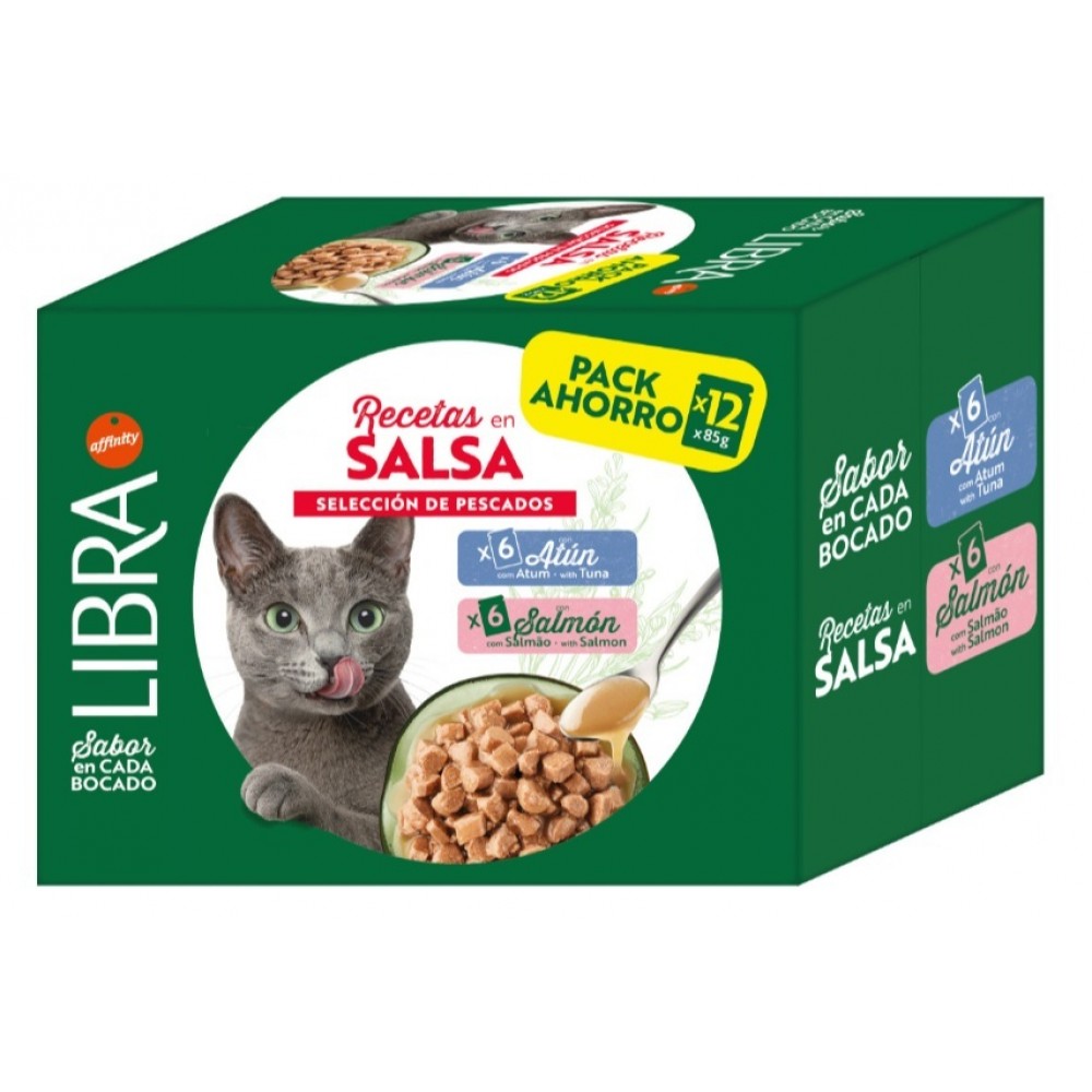 LIBRA GATO WET MOLHO SALMÃO&ATUM - 12X85GR ( PACK )