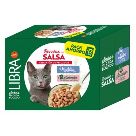 LIBRA GATO WET MOLHO SALMÃO&ATUM - 12X85GR ( PACK )