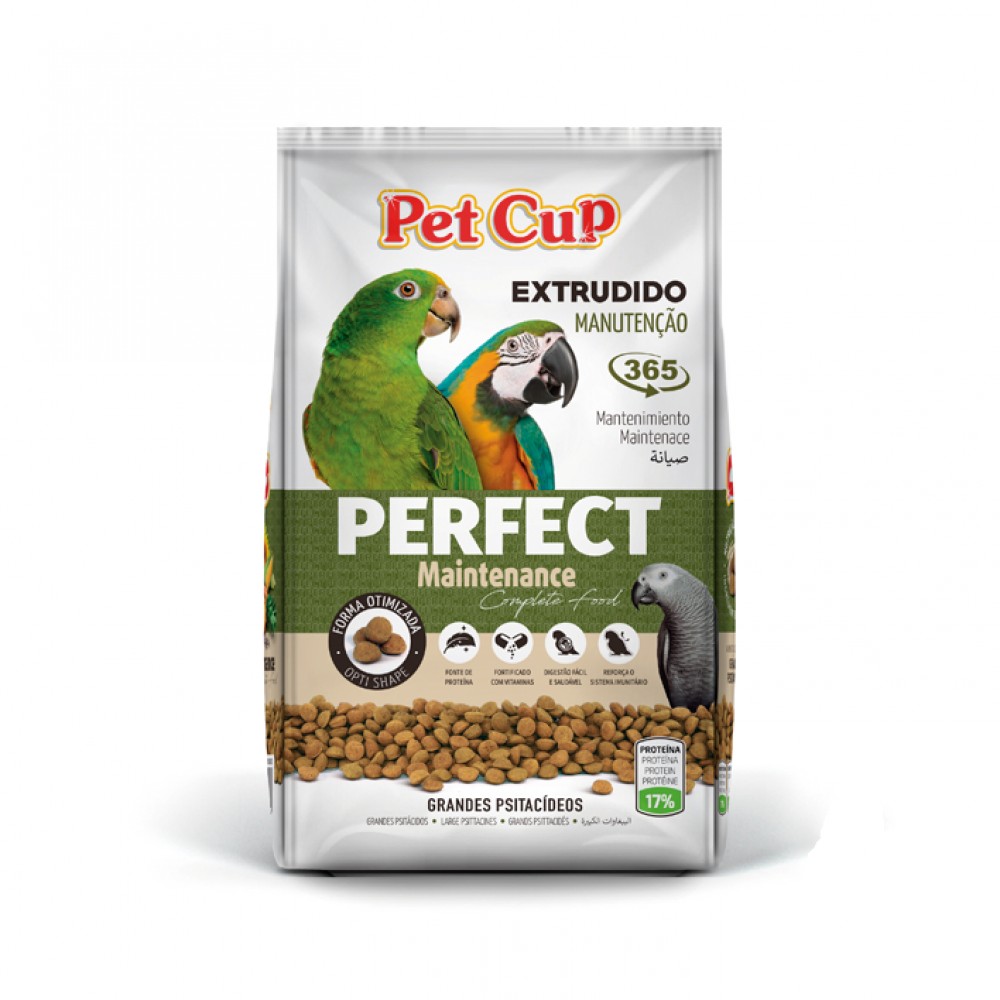 PETCUP ALIMENTO PAPAGAIOS PERFECT MANUTENÇAO - 2.5 KG