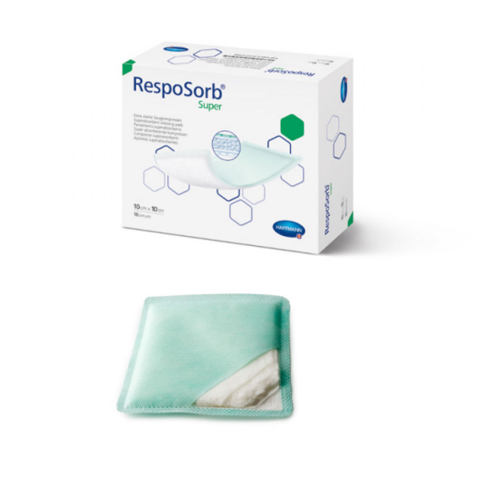 PENSO ABSORVENTE RESPOSORB ESTERLIZADO 10 X 10CM -(caixa 10 unidades)