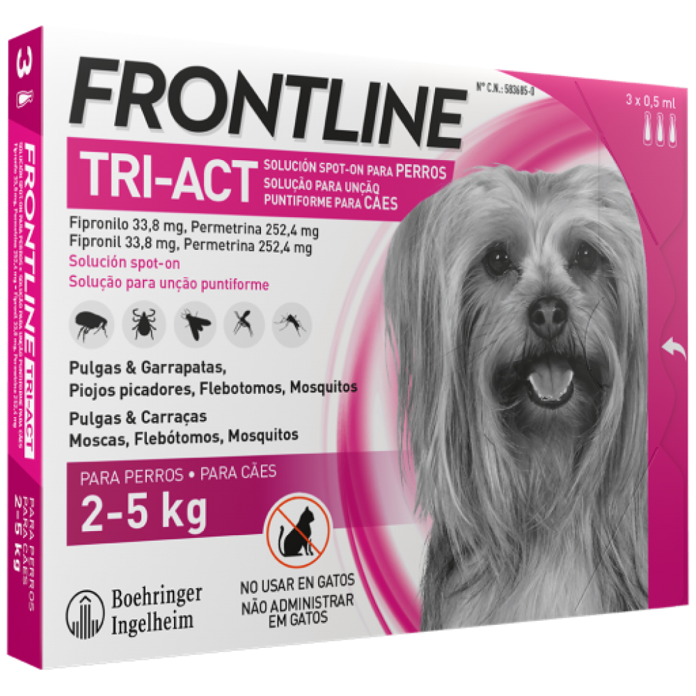 FRONTLINE TRI-ACT 3 PIPETAS -  2 - 5 KG