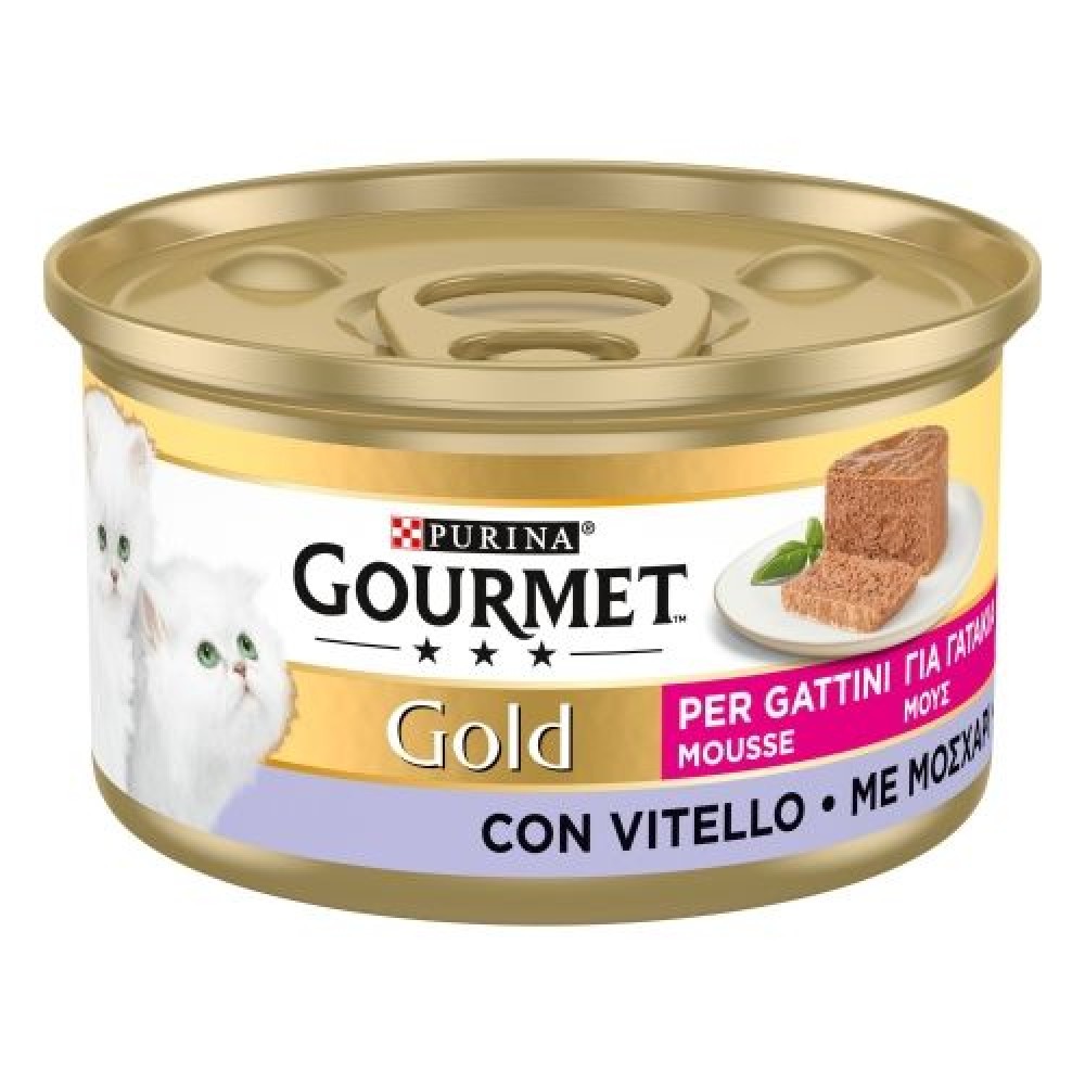 PURINA GATO GOURMET GOLD MOUSSE GATINHOS VITELA  - 85GR