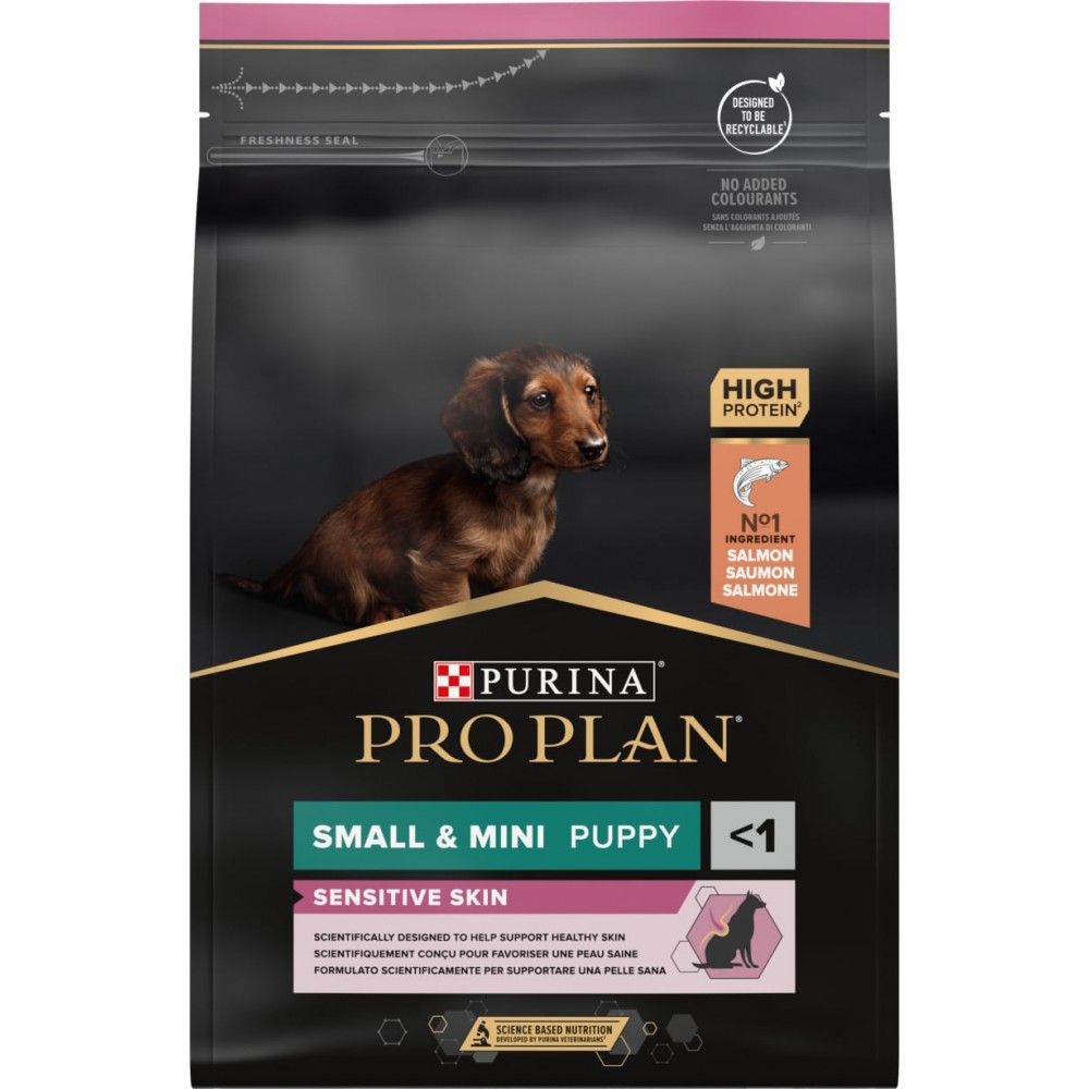 PRO PLAN CAO PUPPY SENSITIVE SKIN SMALL&MINI SALMÃO 3kg