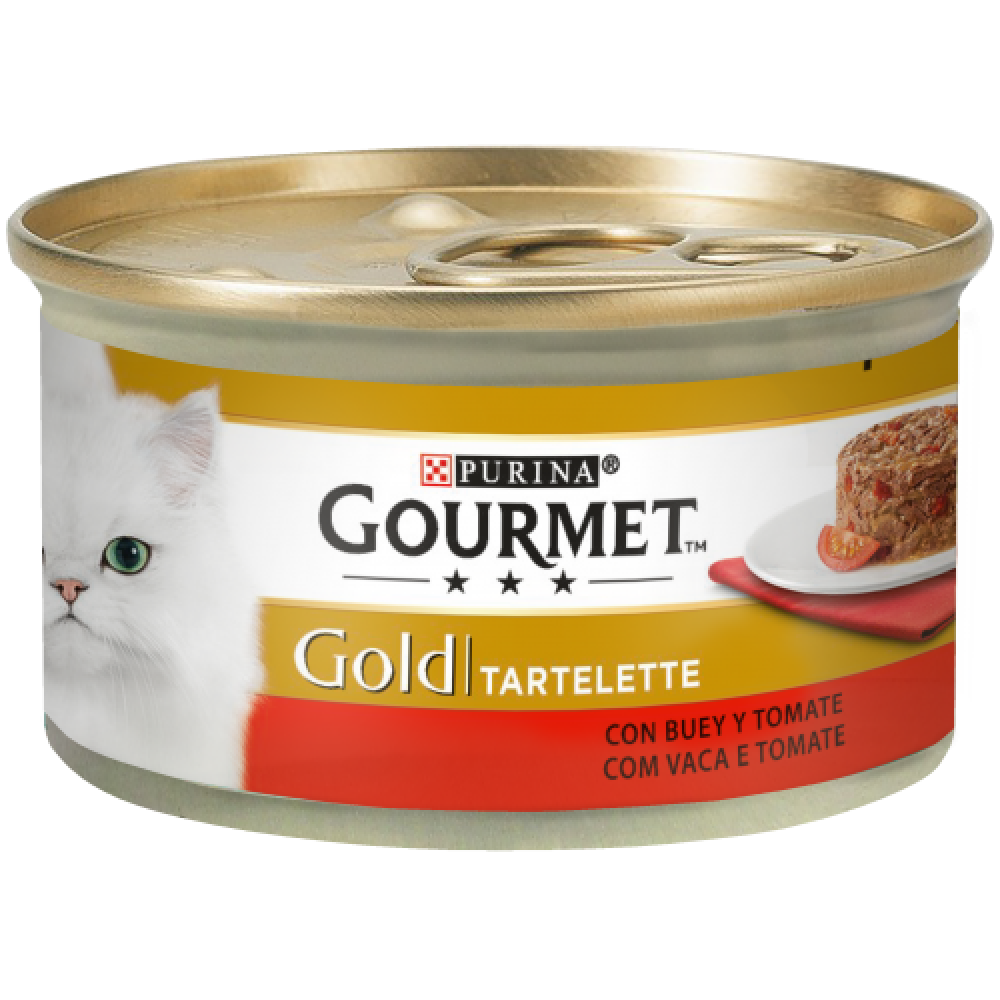 PURINA GATO GOURMET GOLD TARTELETTE CARNE DE VACA E TOMATE - 85GR