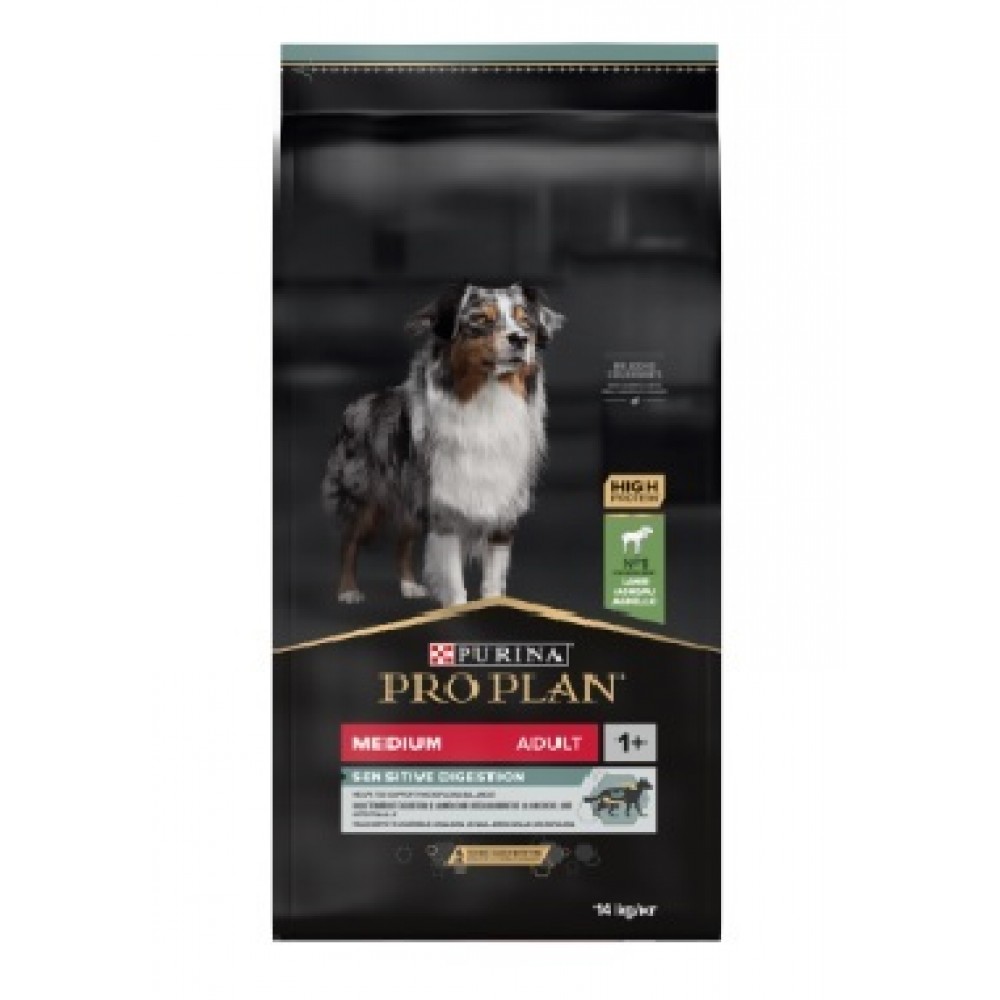 PRO PLAN CAO SENSITIVE DIGESTION MEDIUM ADULTO BORREGO 14KG