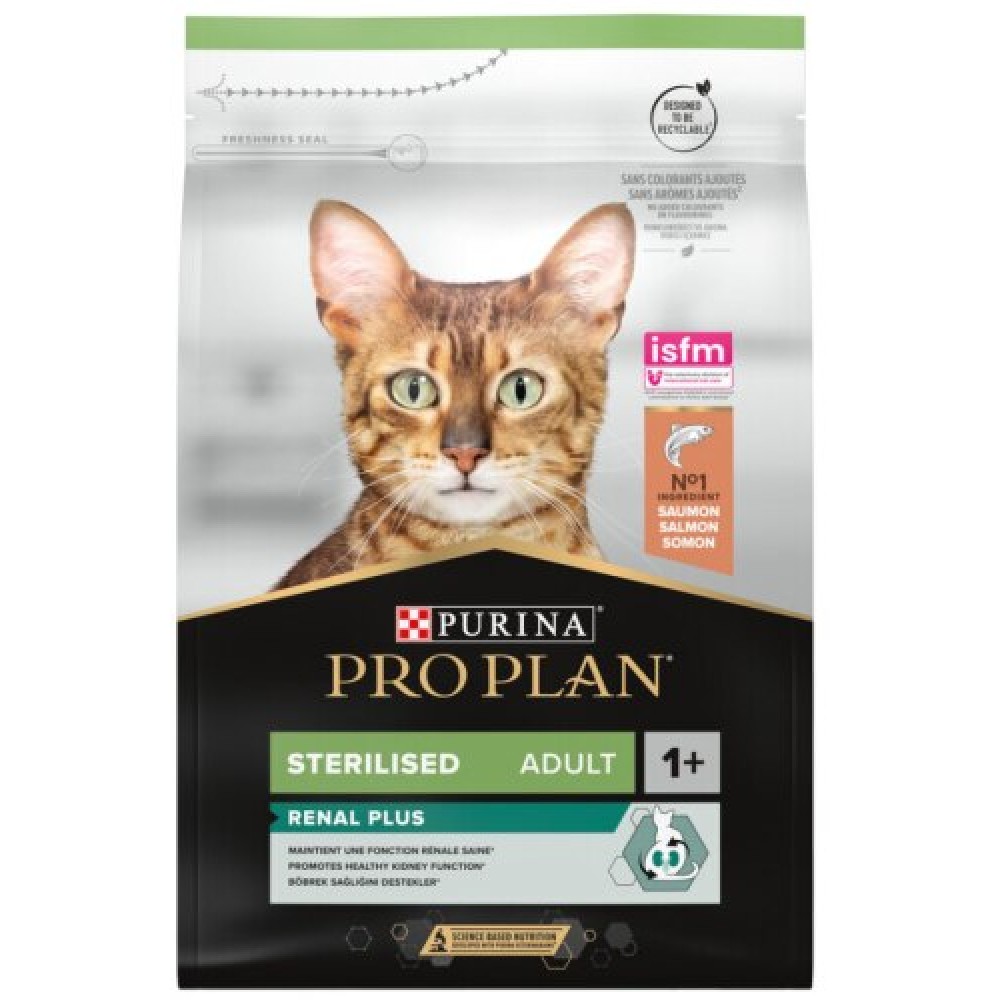 PRO PLAN GATO  RENAL PLUS ESTERILIZADO ADULTO SALMAO 3KG