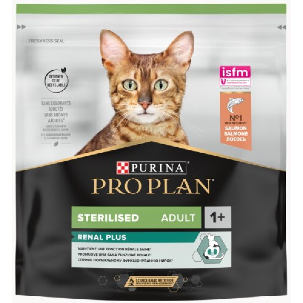 PRO PLAN GATO  RENAL PLUS ESTERILIZADO ADULTO SALMAO 400G