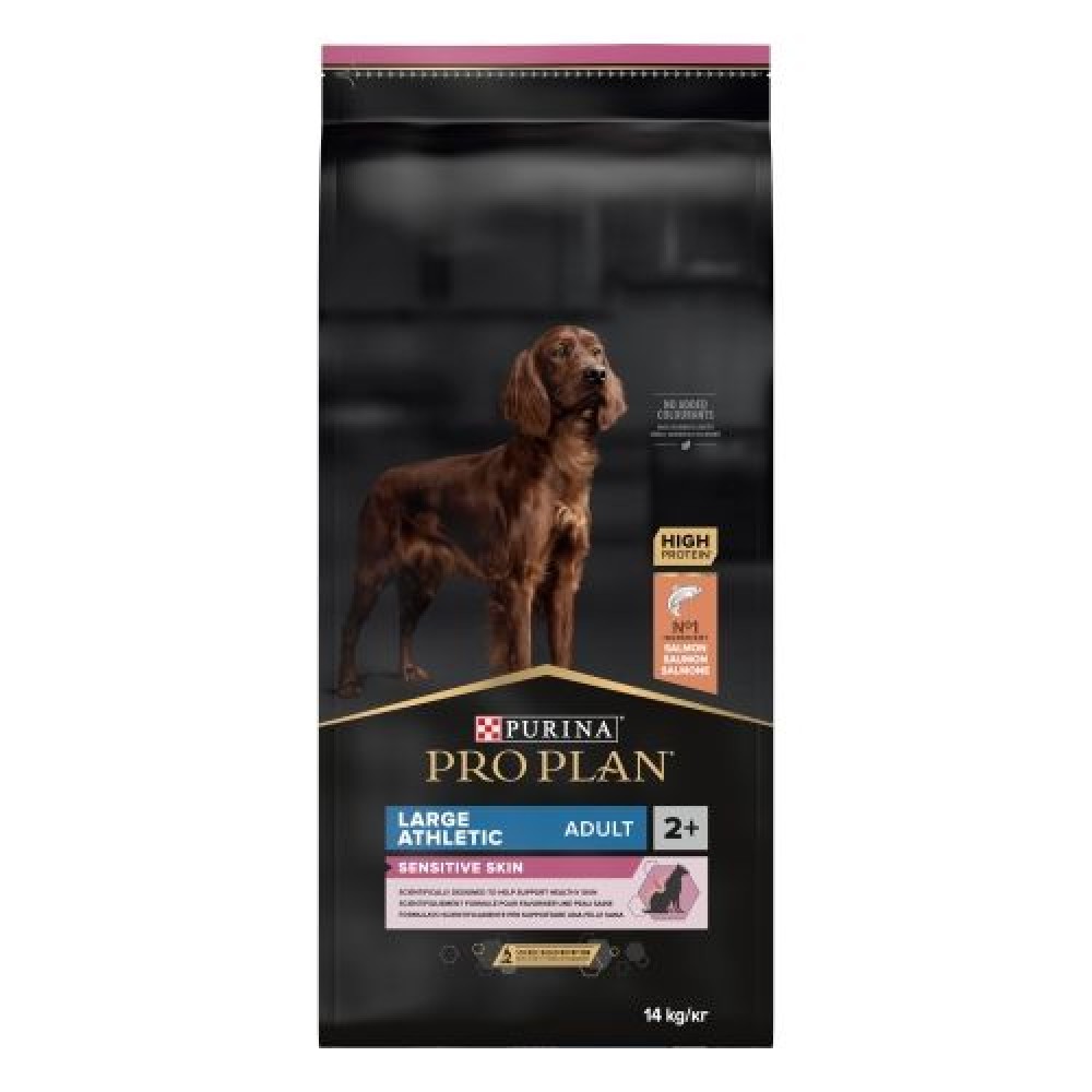 PRO PLAN CAO SENSITIVE SKIN LARGE ATHLETIC ADULTO  SALMÃO14KG