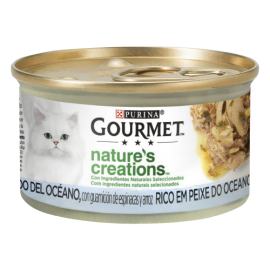 PURINA GATO GOURMET NATURE'S CREATIONS PEIXE OCEANO, ESPINAFRES E ARROZ - 85GR