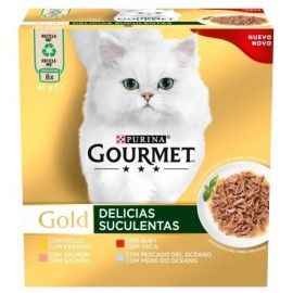 PURINA GATO GOURMET GOLD DELICIAS SUCULENTAS MISTO (8X85GR)