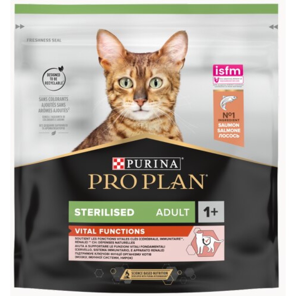 PRO PLAN GATO VITAL FUNCTIONS ESTERILIZADO  ADULTO SALMÃO 400G