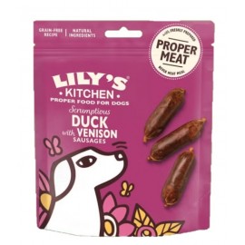 LILY`S KITCHEN  CÃO - SALSICHAS DE PATO COM VEADO -  70G