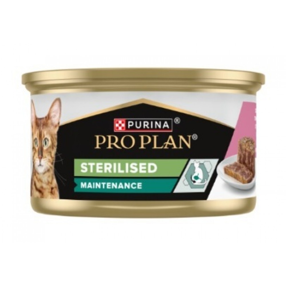 PRO PLAN GATO STERILIZED SALMÃO E ATUM TERRINE (24x85g)