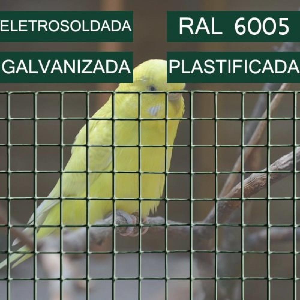 REDE ELETROSOLDADA PLASTIFICADA MALHA (13X13)-ROLO 1,5X25MT