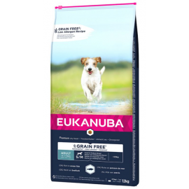 EUKANUBA CAO ADULTO GRAIN FREE SMALL/MEDIUM PESCADO AZUL 12KG