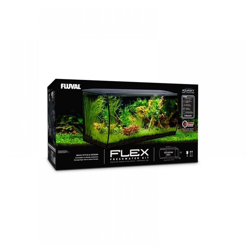 AQUARIO PRETO FLEX 123 LITROS + MESA PRETA