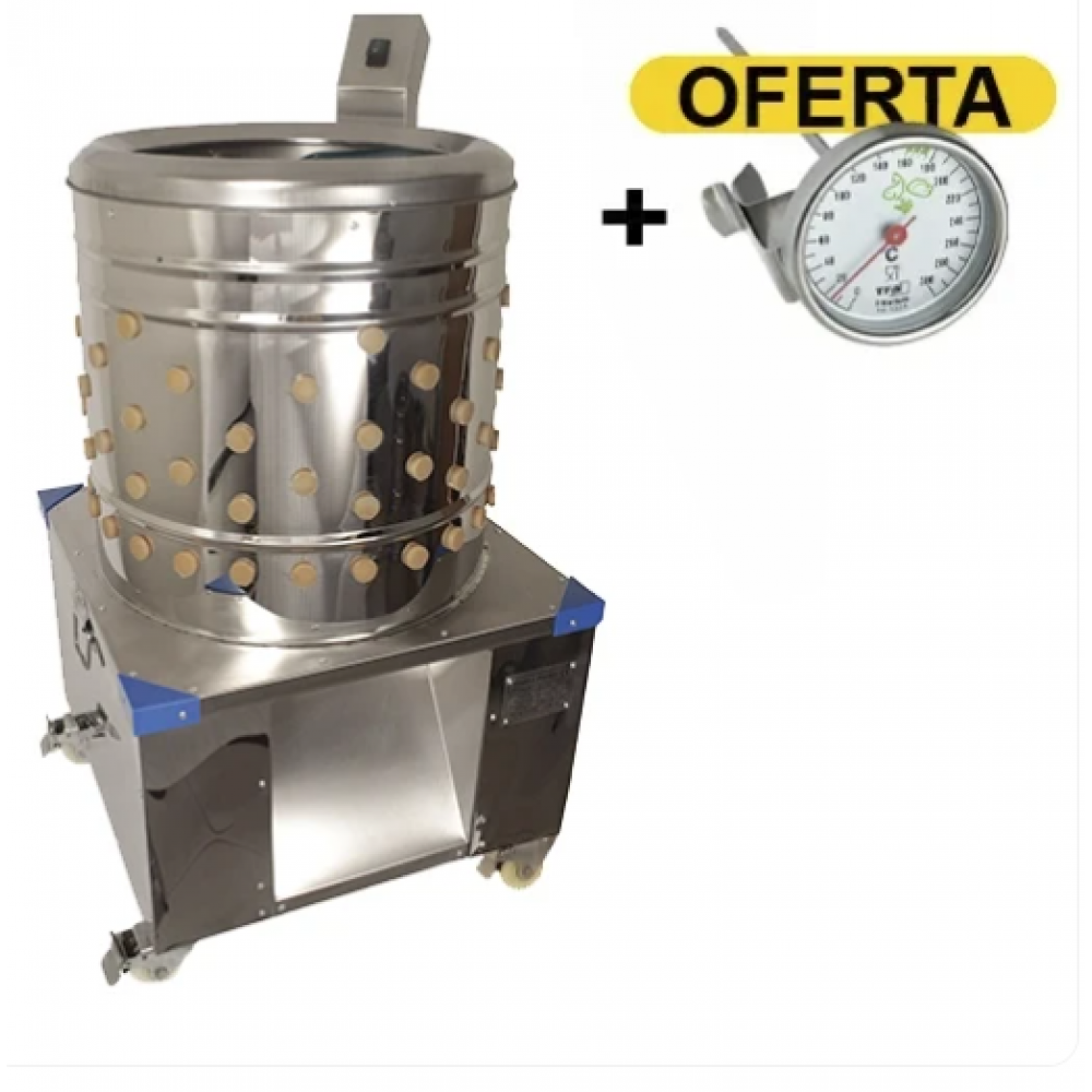 CONFORTEK MAQUINA DEPENAR AVES N50 -1500W C/ 4 RODAS + TERMOMETRO OFERTA