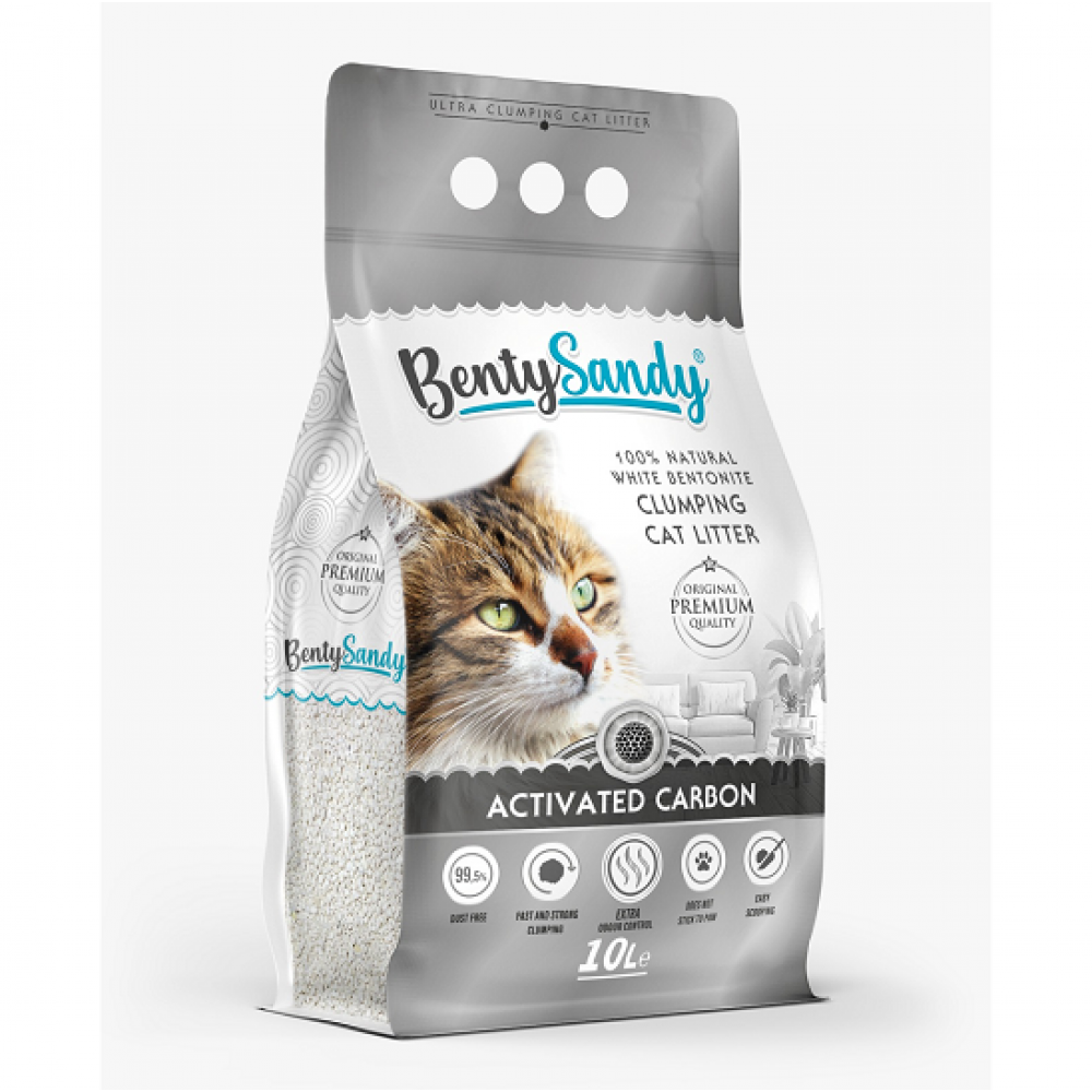 AREIA P/ GATOS BENTYSANDY SUPER AGLOMERANTE CARVAO  - 10LT / 8 KG
