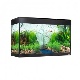AQUARIO PRETO ROMA 125LT COM ILUMINAÇÃO LED BLUETOOTH + MESA EM PRETO
