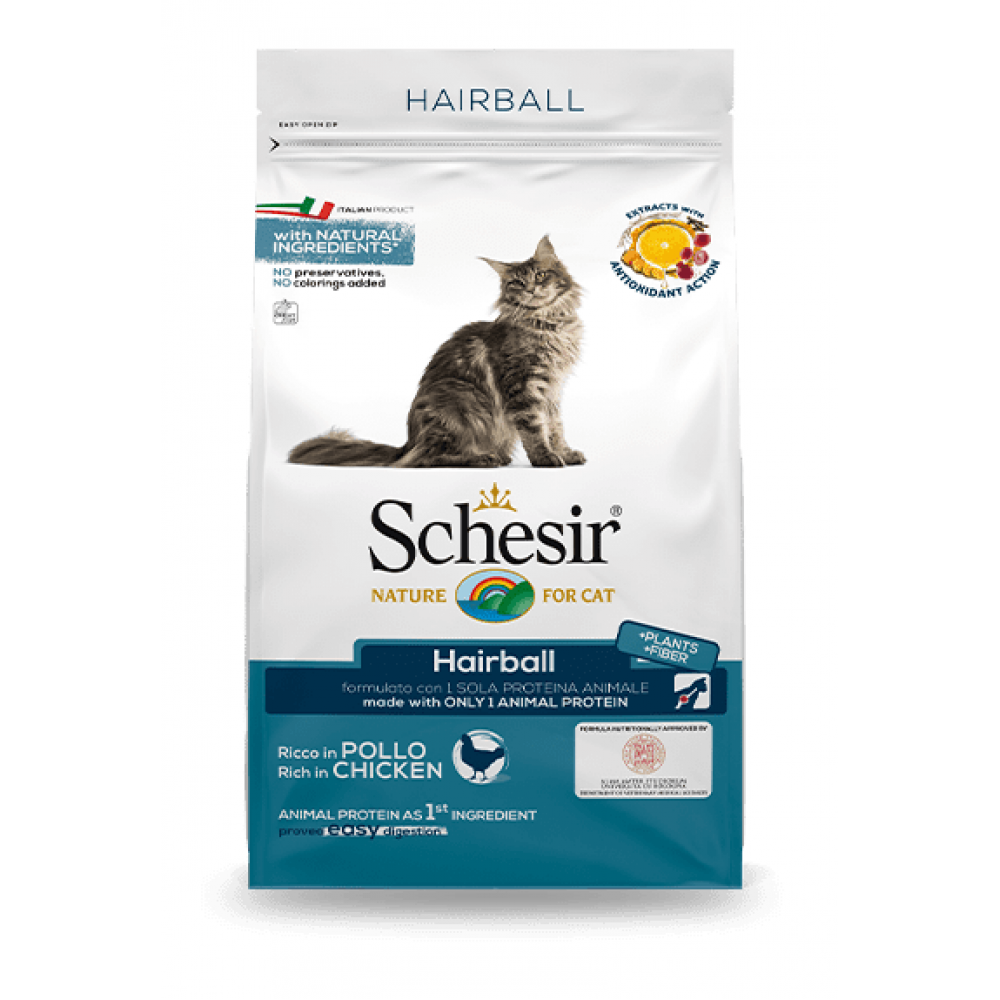 SCHESIR GATO ADULTO HAIRBALL FRANGO - 400G