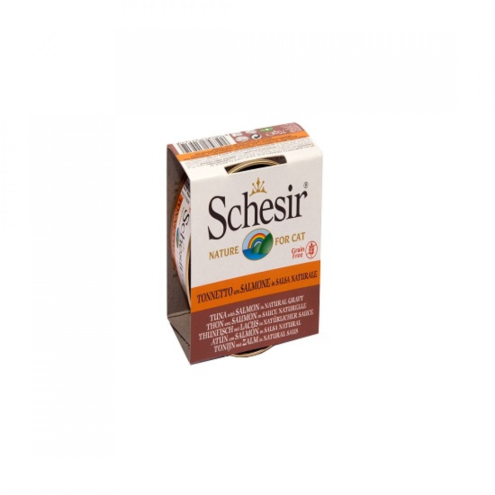 SCHESIR - GATO ADULTO (ATUM/ SALMÃO MOLHO) 70 GR