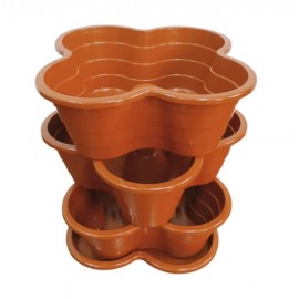 KIT VASOS HORTO VERTICAL ECO 3BX6L CASTANHO