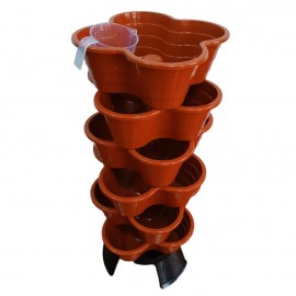 KIT VASOS HORTO VERTICAL ECO 6BX6L CASTANHO REFª281