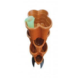 KIT VASOS HORTO VERTICAL ECO 4BX26L CASTANHO