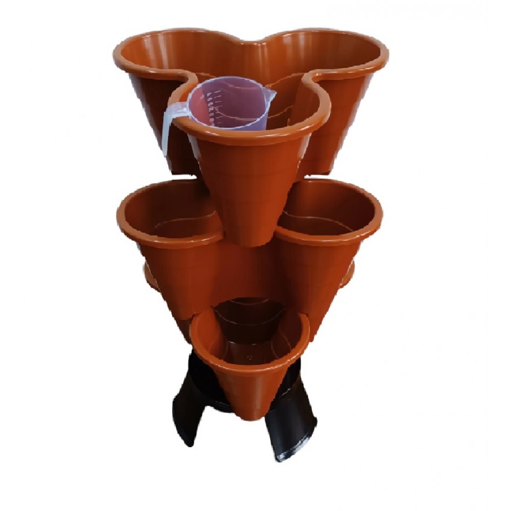 KIT VASOS HORTO VERTICAL ECO 3BT12L CASTANHO REFª283