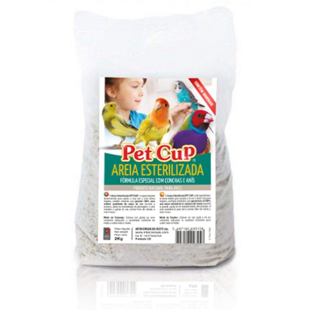 PETCUP AREIA ESTERILIZADA - 2 KG
