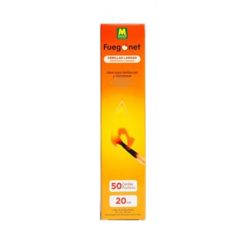 FUEGONET FÓSFOROS LONGOS 20CM - 50 UNIDADES