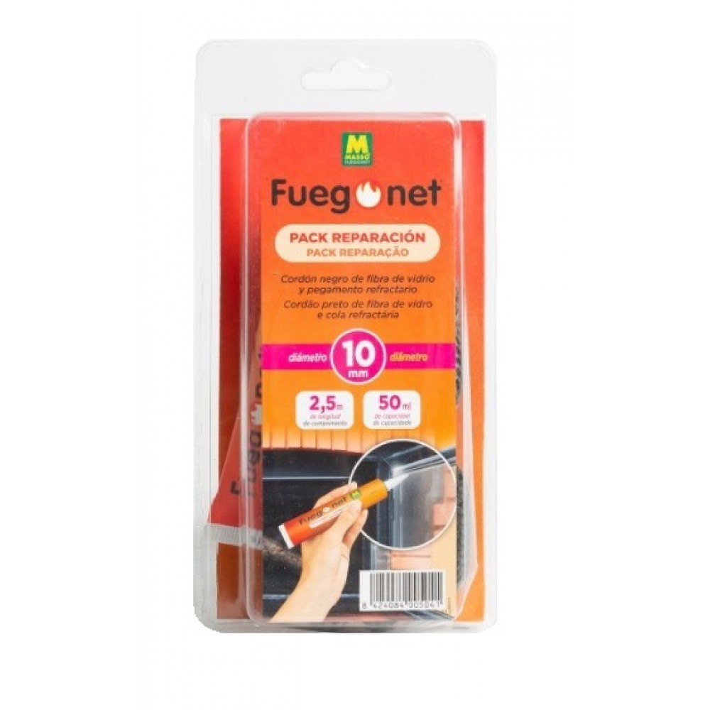 FUEGONET PACK DE REPARAÇÃO CORDÃO 10MM E COLA REFRATÁRIA 50ML