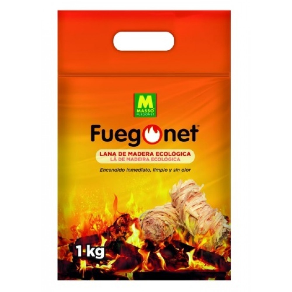 FUEGONET LÂ DE MADEIRA PARA IGNIÇÃO - 1KG