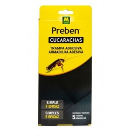 PREBEN ARMADILHA ADESIVA PARA BARATAS - 5 UNIDADES