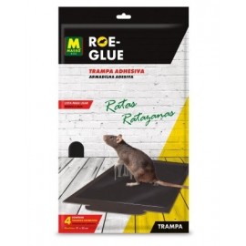 ROE-GLUE ARMADILHA ADESIVA PARA RATAZANAS 4 UNIDADES