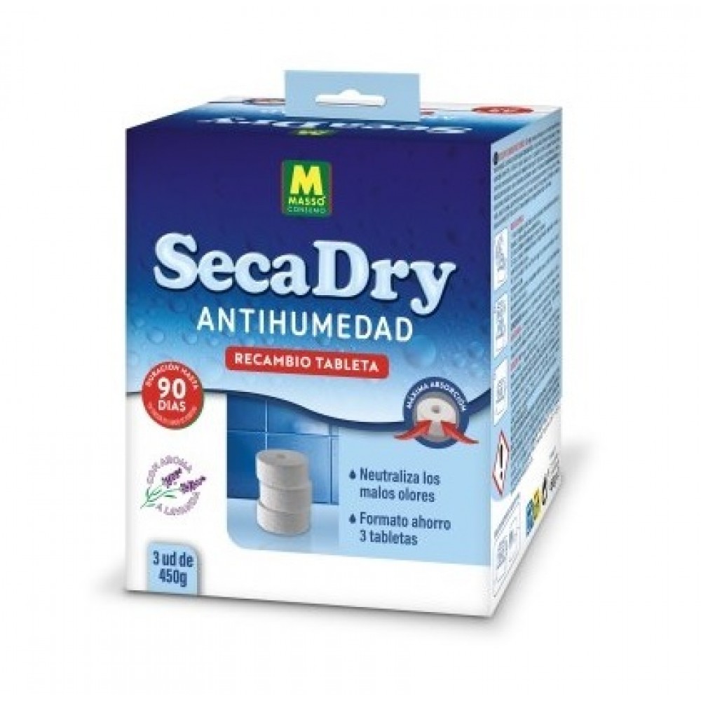 SECADRY ANTI HUMIDADE RECARGA PASTILHA  450G PACK 3 UNIDADES