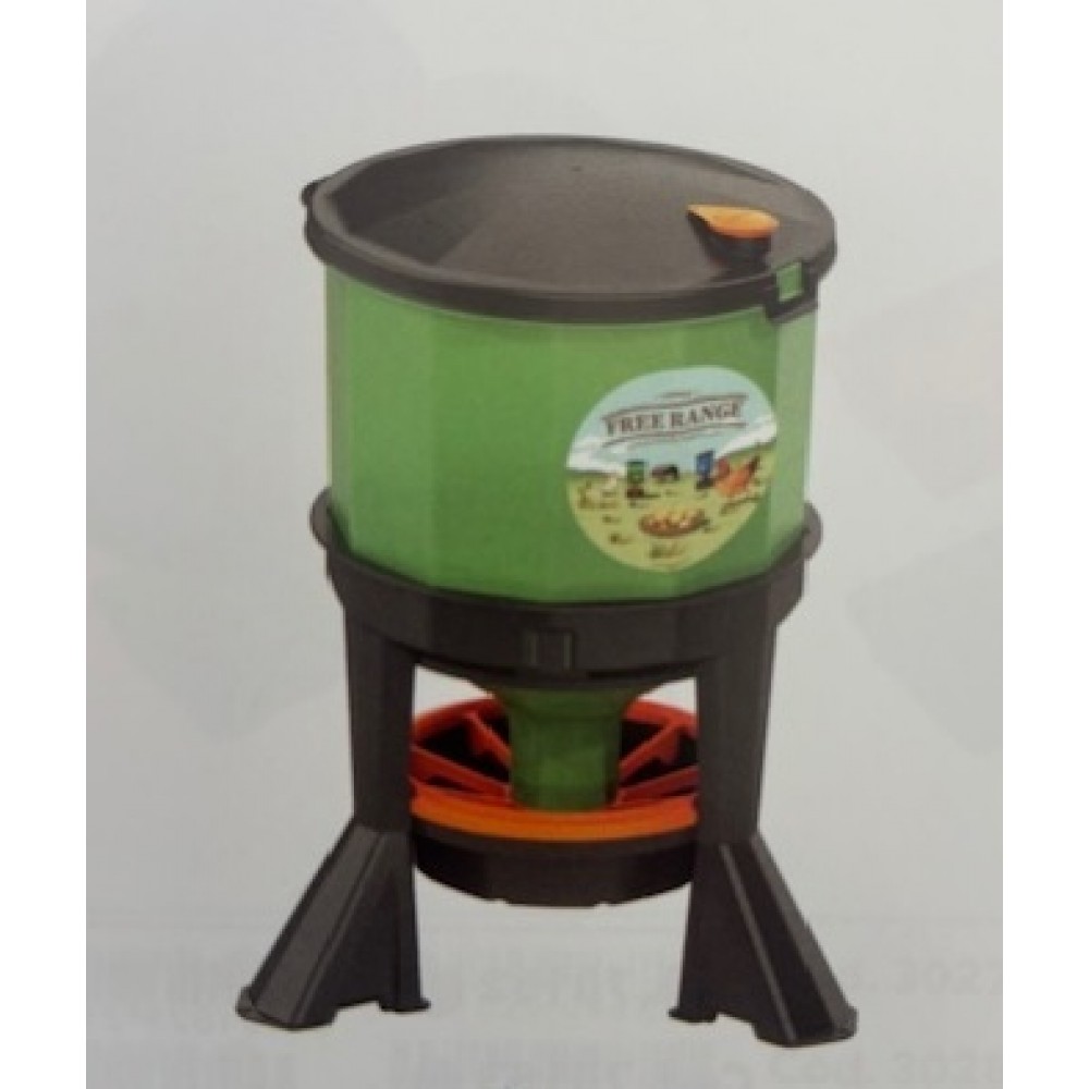 COMEDOURO DE AVES SILO FREE-RANGE COM PATAS 35 LITROS