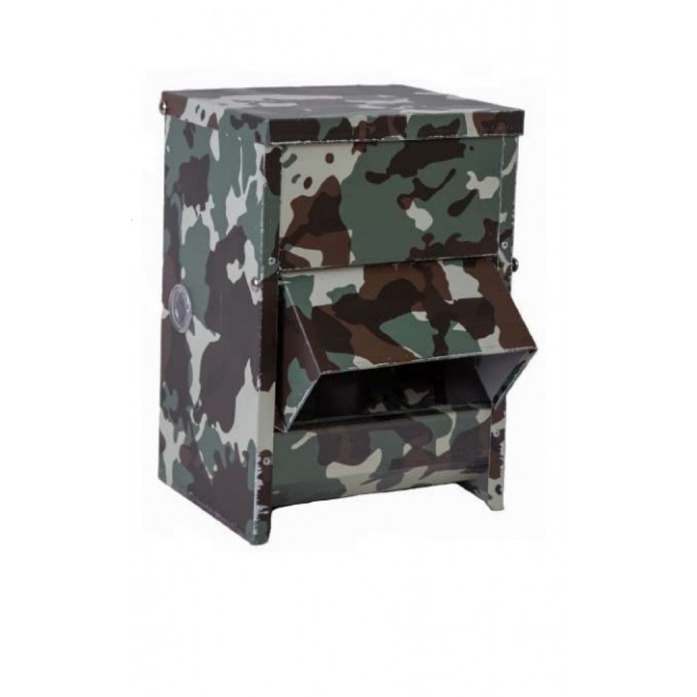 COMEDOURO PARA EXTERIOR  DE AVES CAMUFLADO COM PROTETOR  80 LT
