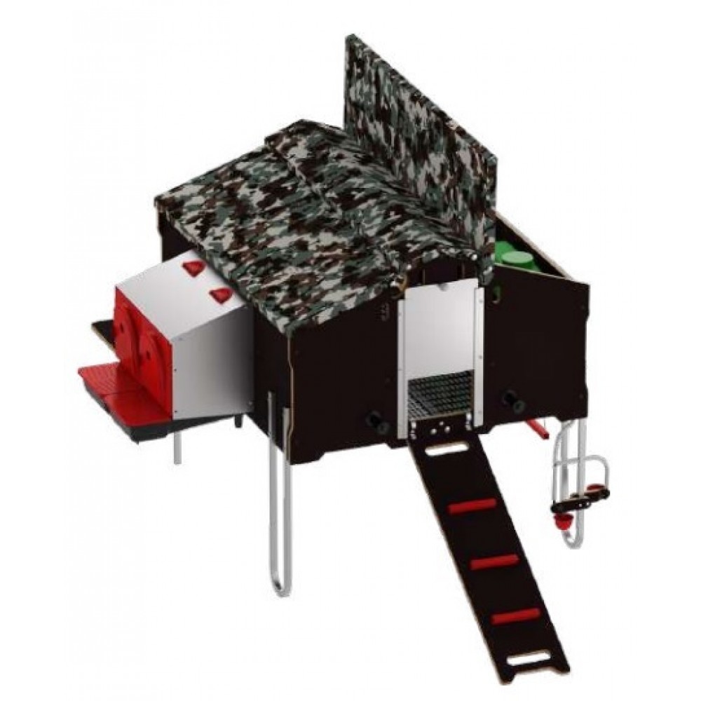 GALINHEIRO MOVEL FREE-RANGE " AR LIVRE " C/KIT RODAS 100 X 120 MT CAMUFLADO
