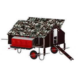 GALINHEIRO MOVEL FREE-RANGE " AR LIVRE " C/KIT RODAS 150 X 180MT CAMUFLADO