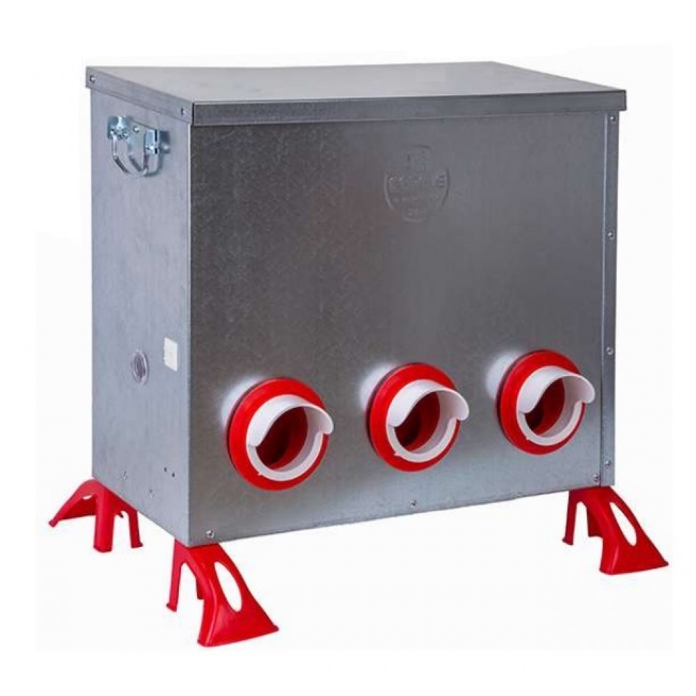 COMEDOURO METAL  AVES COM 6 BOCAS ANTIDESPERDICIO  50KG