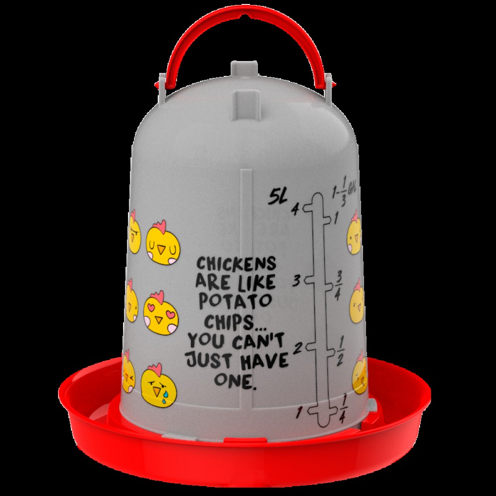 BEBEDOURO FRANGOS CHIPS PLASTICO VERMELHO 5 LT