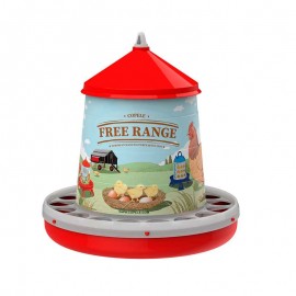 COMEDOURO GALINHAS 4 KG FREE-RANGE PLASTICO VERMELHO